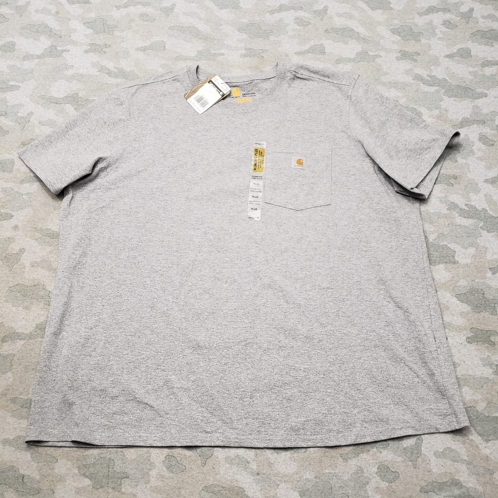 Carhartt Top Womens 2X Gray Tee Workwear‎ Outdoors Short Sleeve NWT